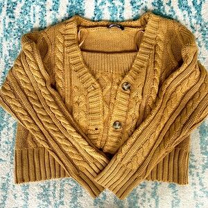 Super cute, carmel colored, sweater set. Never worn